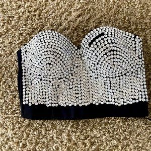 Rhinestone beaded top